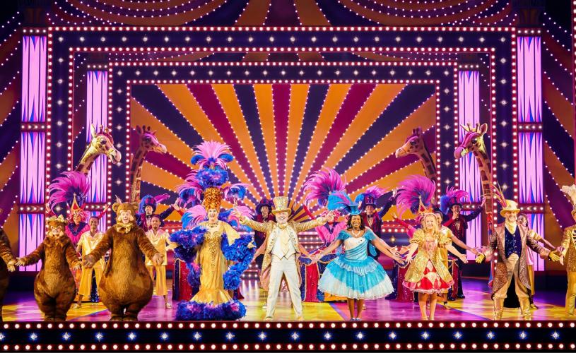 The cast on stage of the Bristol Hippodrome performing the 2024 pantomime of 'Goldilocks and the Three Bears' - Credit Mark Dawson
