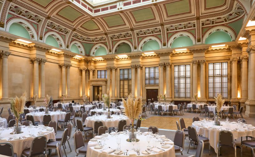 Harbour Hotels Bristol Sansovino Room set up in dinner rounds empty
