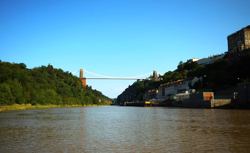 A view of the Clifton Suspension Bridge from River Avon - credit Visit West