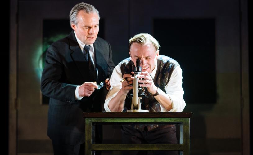 Jamie Glover as Patrick Steptoe and Tom Felton as Dr Robert Edwards in A Child of Science at Bristol Old Vic - Credit Helen Murray