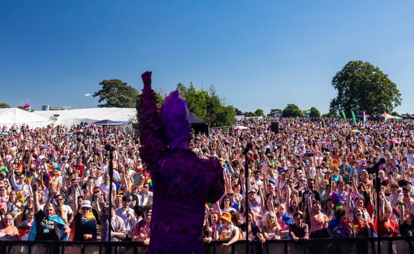 A view of the crowd from the stage at Bristol Pride - Credit Matt Whiteley