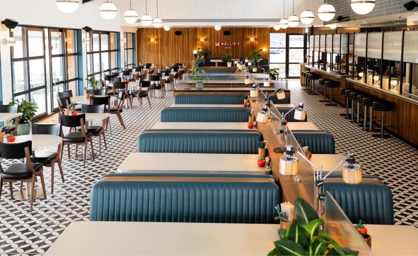 The interior of Mollies Motel & Diner Bar in North Bristol - credit Mollies Motel & Diner Bar
