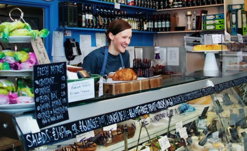 A server behind the counter at Papadeli in Clifton, West Bristol - credit Papadeli