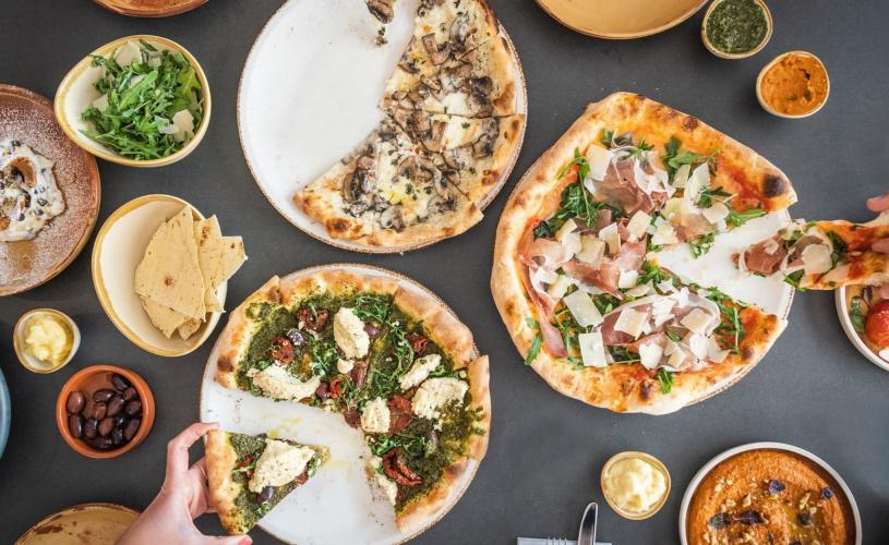 A selection of pizzas at Pizza on the Park in central Bristol - credit Pizza on the Park