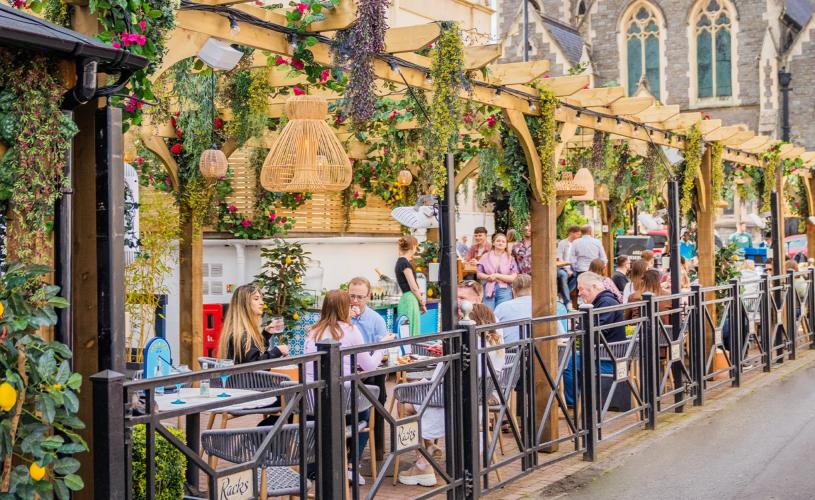 The outdoor terrace at the Racks restaurant in Clifton, West Bristol - credit Racks Bristol