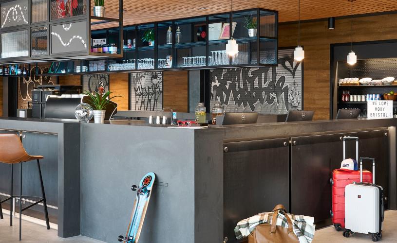 Bar at Moxy hotel central Bristol - Christopher Baker