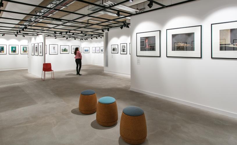 Interior of the Royal Photographic Society exhibition space at Paintworks Bristol - credit Rebecca Faith