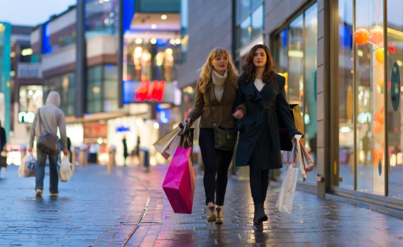 2 women shopping at night - Credit Destination Bristol