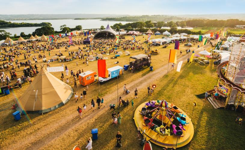 A view of the Valley Fest site at Chew Valley Lake near Bristol - credit Anna Shrimpton Blue