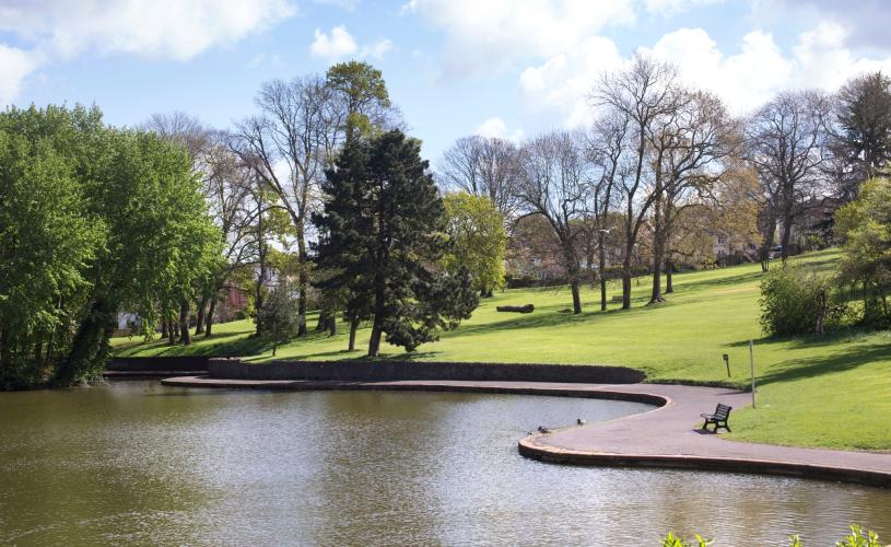 The pond at St George Park in East Bristol