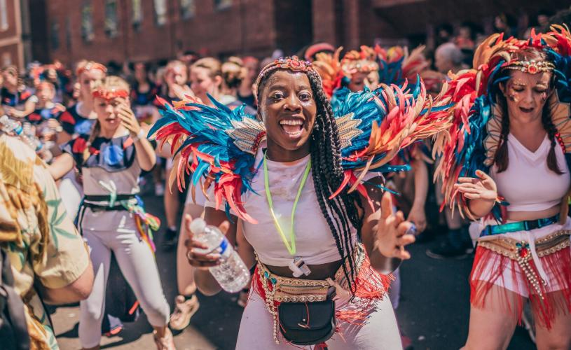 Performers in the parade during St Paul's Carnival in East Bristol - credit David Tidman Photography