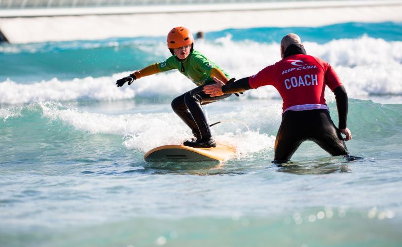 A child surfing at The Wave, near Bristol - credit The Wave