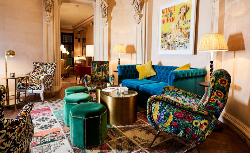 The Gold Bar Bristol comfy bright coloured sofas