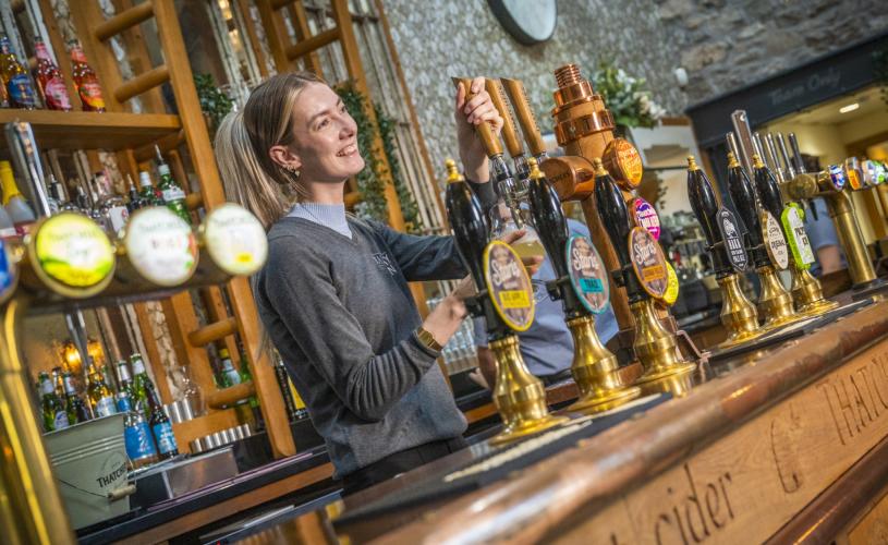 Bar at the Railway Inn at Thatchers Cider in Sandford, near Bristol - credit Thatchers