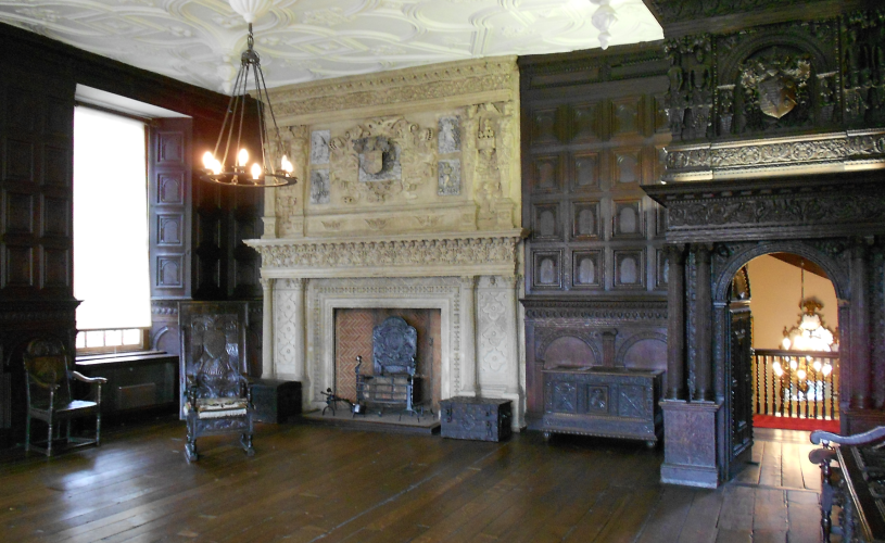 Fireplace and historic interiors at The Red Lodge Museum in Bristol - credit Visit West