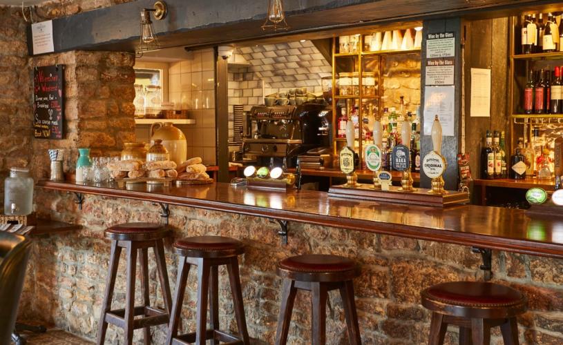The bar area at The Swan Inn in Rowberrow, near Bristol - credit Butcombe