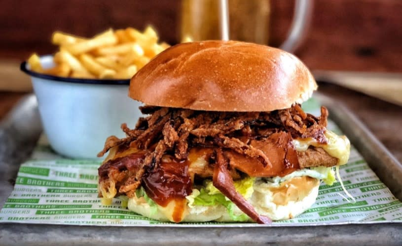 A vegan burger at Three Brothers Burgers in central Bristol - credit Three Brothers Burgers