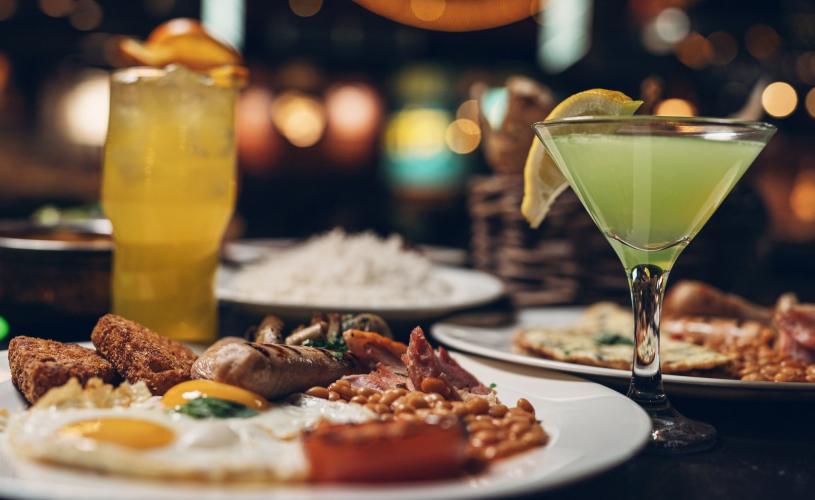 Cocktails and breakfast dish - credit Za Za Bazaar