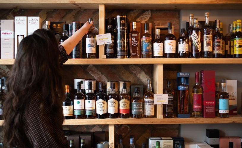 Shelves of bottles at Spirited in Southville - credit Spirited