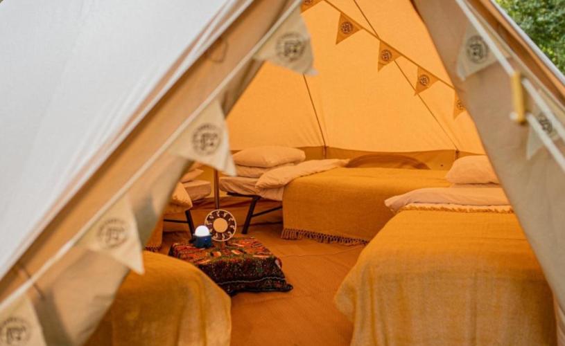 Bell tent at Farrington's Family Glamping - credit Farrington's