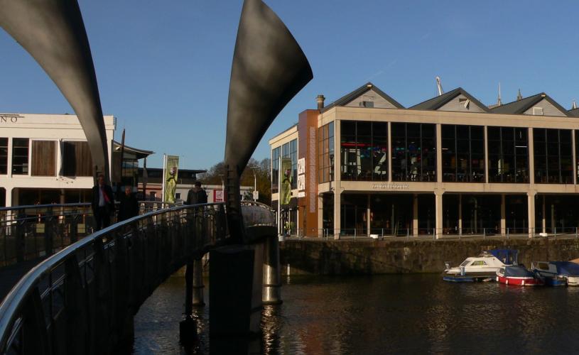 Za Za Bazaar restaurant and Pero's Bridge on Bristol Harbourside - credit Visit West