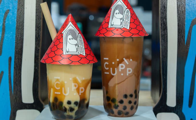 Boba teas at CUPP X Moomin Boba House in Bristol - credit CUPP