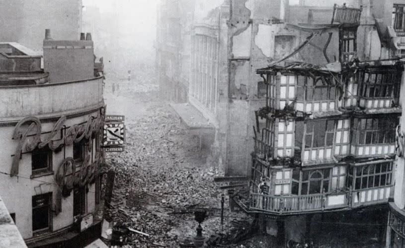 Dutch House after The Bristol Blitz - credit Bristol Archives