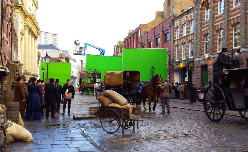 Sherlock filming on King Street in Bristol - Copyright Bristol Film Office