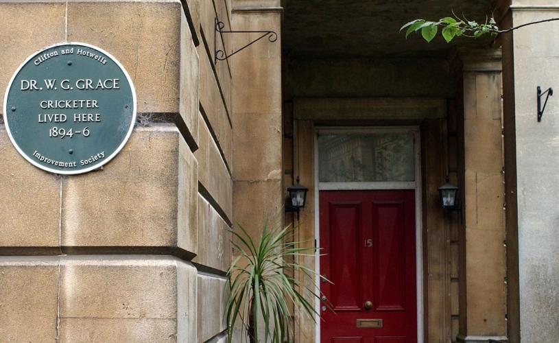 W G Grace plaque in Clifton - credit Graham Flack