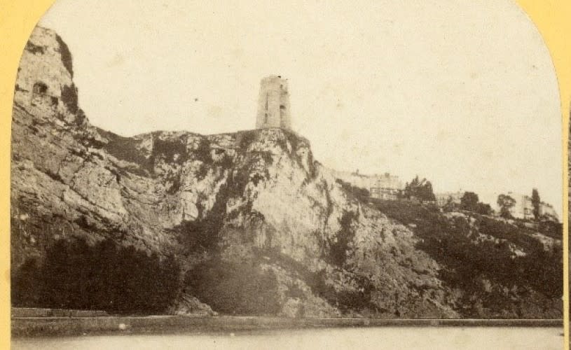 A sepia toned image of the The Clifton Suspension Bridge being built - Credit The Clifton Suspension Bridge Trust