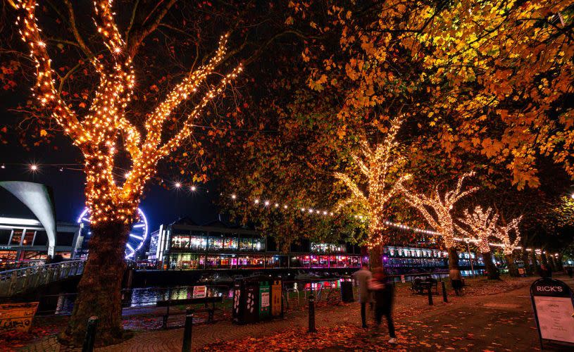 Christmas lights on Bristol Harbourside- credit Bristol City Centre BID