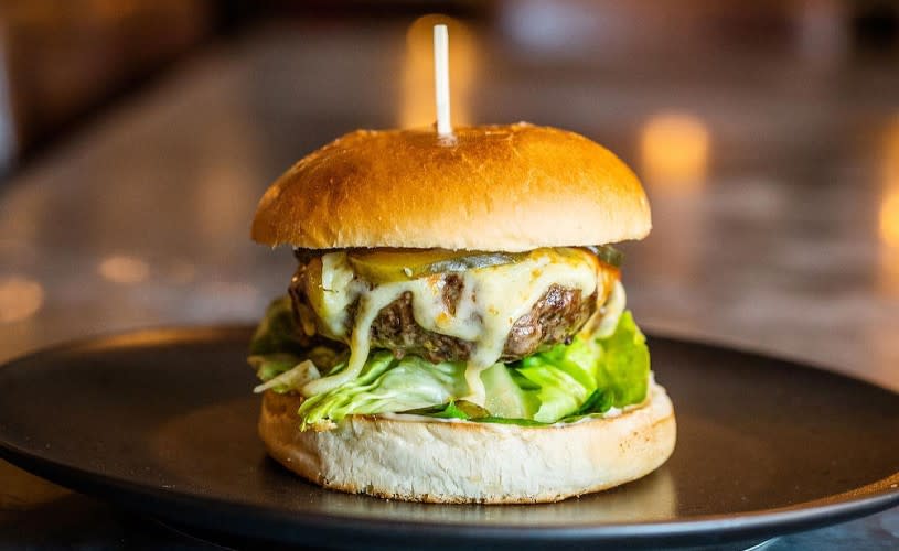 A burger at Racks Bristol