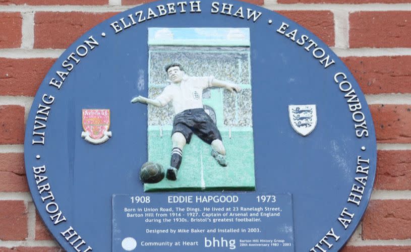 Eddie Hapgood plaque in Barton Hill