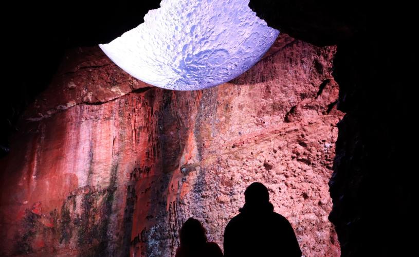 Model of the moon at Wookey Hole