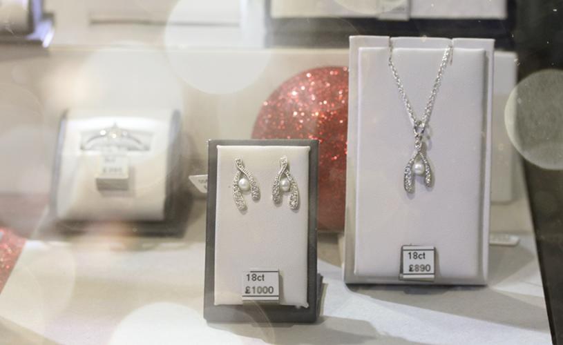 Jewellery in the window at Wylde Jewellers - Credit Wylde Jewellers