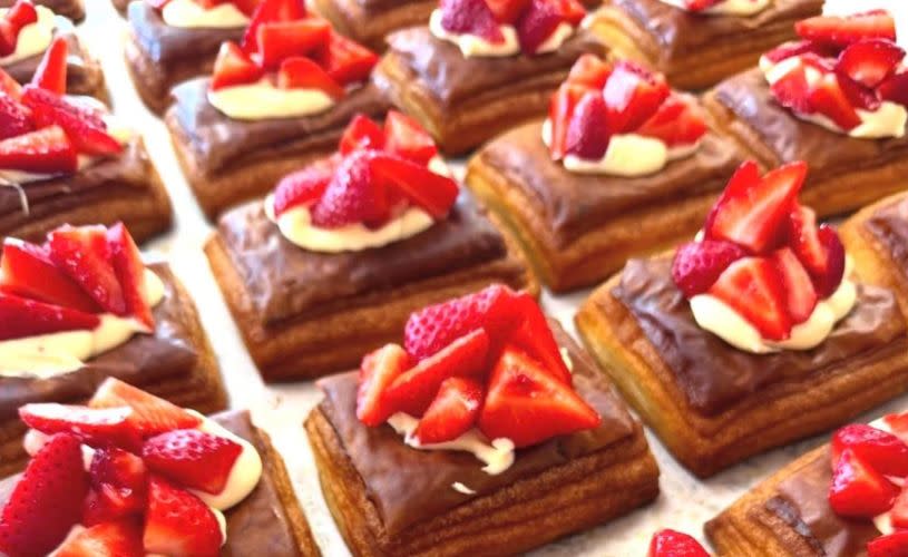 Strawberry pastry at Catley's bakery in Bristol