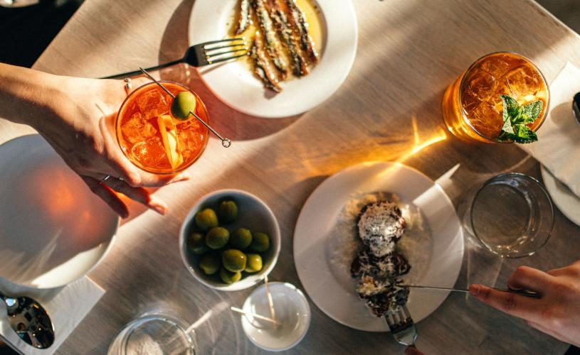 Snacks and drinks at RAGÙ in Wapping Wharf, Bristol