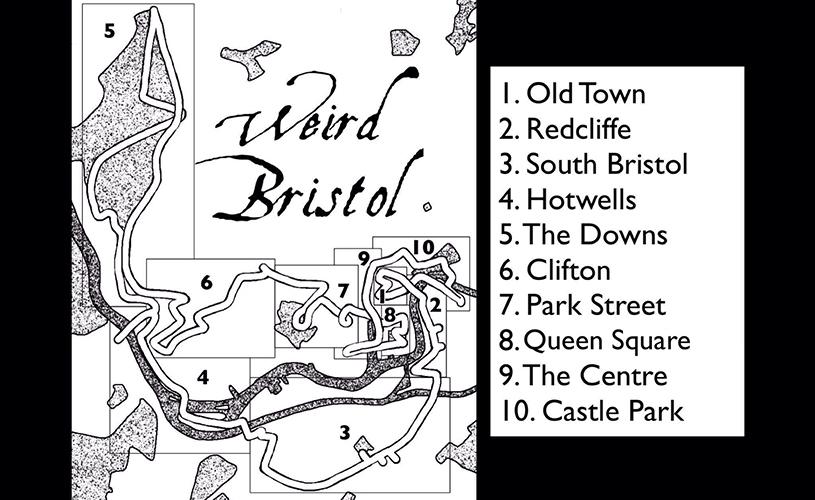 Weird Bristol walking tour map - credit Charlie Revelle-Smith