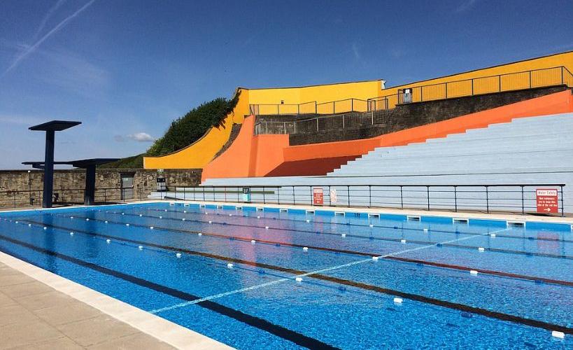 The open air swimming pool in Portishead, near Bristol