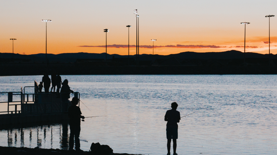 Fishing at Lake at the Hill