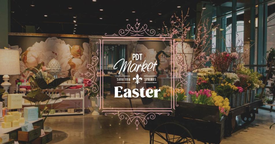 Interior of PDT Market with Easter logo in the center