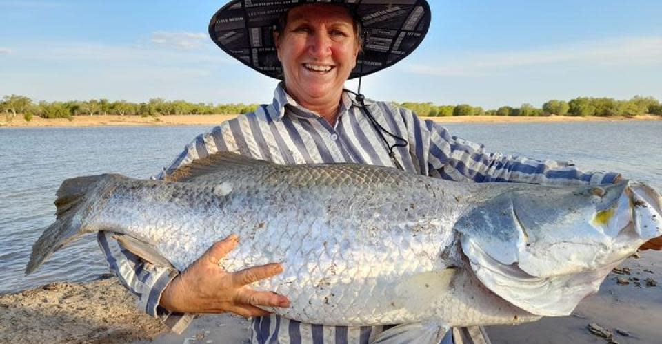 Person holding a big fish Derby Bush Adventures in Derby, Western Australia