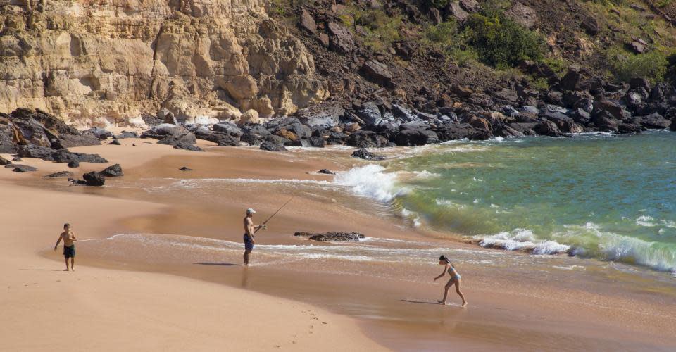 Fishing and swimming on the beach at Goombaragin Eco Retreat