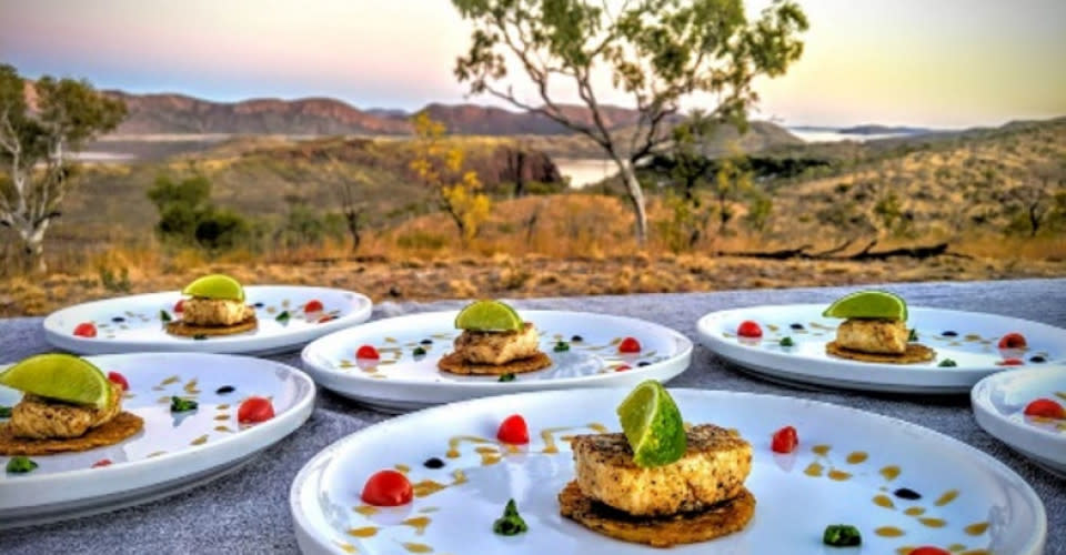 Dinner at Lake Argyle