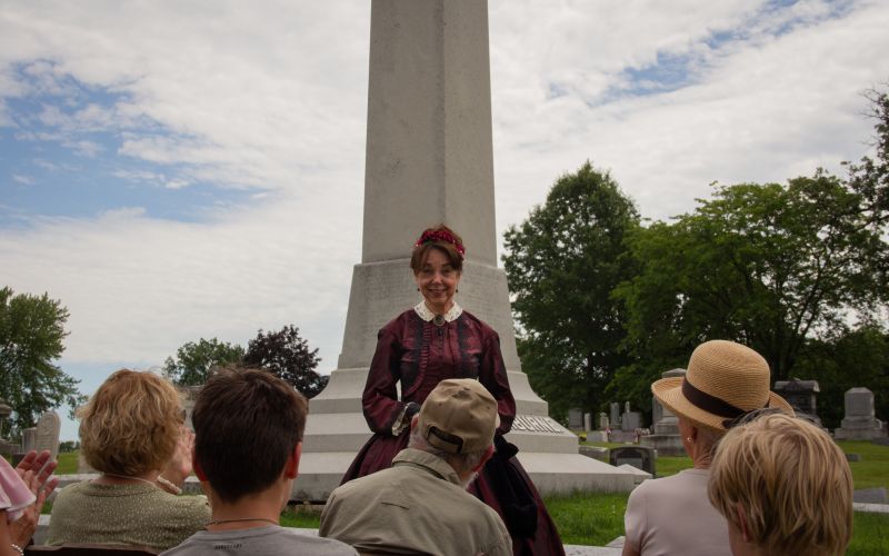 Indoor performance of the Historical Society Cemetery Walk in Galena, Illinois