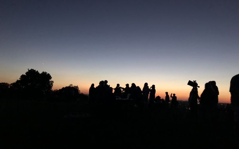 Night sky and meteors at Horseshoe Mound Preserve overlook