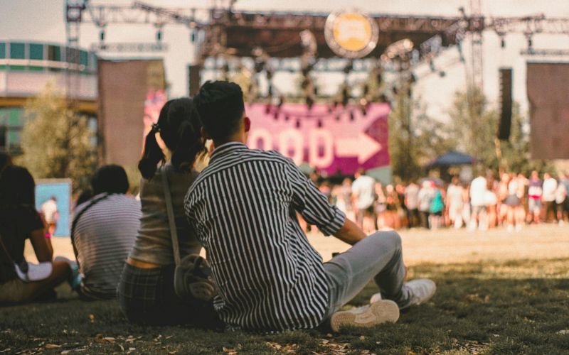 Stockton Music & Arts Festival with live band and vendors