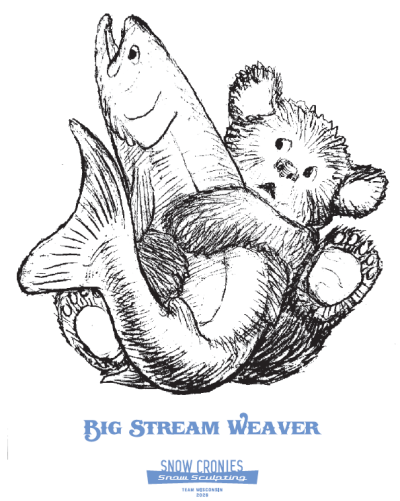 Snow sculpture sketch for Winterfest 2026 team Wisconsin 2.