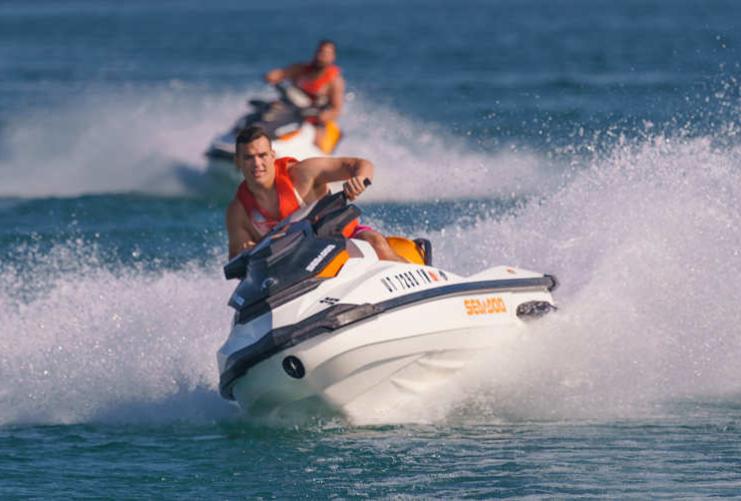 Two people jet skiing at Bear Lake Utah