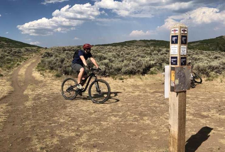 Mountain Biker on trail near Park City